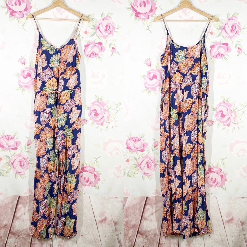Michael Stars Tropical Floral Print Jumpsuit L
